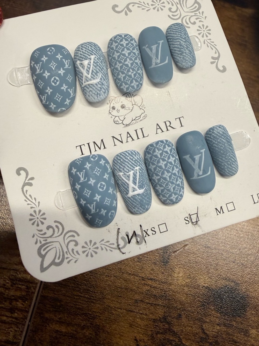Luxury Blue Designer Press On Nails - Small